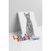 Kedi Desenli Mandala Ahşap Boyama Seti 40x50 cm