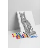 Kedi Desenli Mandala Ahşap Boyama Seti 40x50 cm