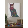 Kedi Desenli Mandala Ahşap Boyama Seti 40x50 cm