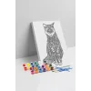 Kedi Desenli Mandala Ahşap Boyama Seti 40x50 cm