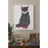 Kedi Desenli Mandala Ahşap Boyama Seti 40x50 cm