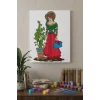 Vintage Kadın Desenli Mandala Ahşap Boyama Seti 40x50 cm