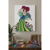 Çiçekli Kadın Desenli Mandala Ahşap Boyama Seti 40x50 cm