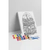 Eyfel Kulesi Desenli Mandala Ahşap Boyama Seti 40x50 cm