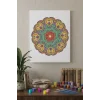 Kalp Motifli Çiçek Mandala Ahşap Boyama Seti 40x50 cm