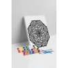 Kalın Çizgili Mandala Ahşap Boyama Seti 40x50 cm