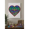 Etnik Kalp Desenli Mandala Ahşap Boyama Seti 40x50 cm