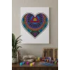 Kalp Desenli Mandala Ahşap Boyama Seti 40x50 cm