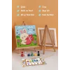 Sevimli Tavşan Boyama Tuvali – Şövaleli Boya Seti 20x20