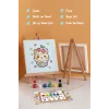 Kirazlı Kedicik Boyama Tuvali – Şövaleli Boya Seti 20x20