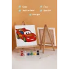 Şimşek Kırmızı Yarış Arabası Şövaleli Boya Seti 20x20