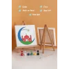 Mavi Hilal İçinde Cami Şövaleli Boya Seti 20x20