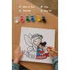 Anneler Günü Eğitici Boyama Tuvali Şövalesiz Boya Seti 20x20 cm