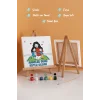 Anneler Günü Kutlu Olsun Boyama Tuvali Şövaleli Boya ve Fırça Seti 20x20 cm