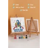 Anneler Günü Kutlu Olsun Yazılı Eğitici Boyama Tuvali Şövaleli Boya Seti 20x20 cm