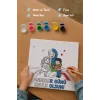 Anneler Günü Kutlu Olsun Yazılı Eğitici Boyama Tuvali Şövalesiz Boya Seti 20x20 cm