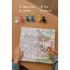 Atlı Karınca Temalı Çocuk Boyama Tuvali – Şövalesiz Eğitici Boyama Seti 20x20 cm