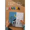 Ay Işığında Ağaçlı Cami Şövalesiz Boya Seti 20x20