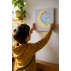 Ay Üzerinde Uyuyan Fil Temalı Çocuk Boyama Tuvali – Şövalesiz Eğitici Boyama Seti 20x20 cm