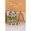 Ayıcıklı Bisiklet Boyama Tuvali – Şövaleli Boya Seti 20x20