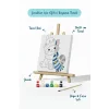 Bere ve Atkılı Sevimli Kedi Temalı Çocuk Boyama Tuvali – Şövaleli Eğitici Boyama Seti 20x20 cm