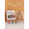 Çocuklar İçin Eğitici Boyama Seti Tavşan ve Kedicik (Şövaleli)