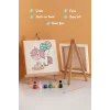 Doğum Günü Unicorn Boyama Tuvali – Şövaleli Boya Seti 20x20