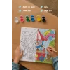 Dondurma Arabası Temalı Çocuk Boyama Tuvali – Şövalesiz Eğitici Boyama Seti 20x20 cm