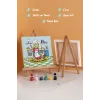 Dünyanın En Tatlı Annesine Temalı Eğitici Boyama Tuvali Şövaleli Boya Seti 20x20 cm