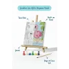 Flamingo Temalı Çocuk Boyama Tuvali – Şövaleli Eğitici Boyama Seti 20x20 cm