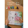 Flamingo Temalı Çocuk Boyama Tuvali – Şövalesiz Eğitici Boyama Seti 20x20 cm