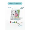Flamingo Temalı Çocuk Boyama Tuvali – Şövalesiz Eğitici Boyama Seti 20x20 cm