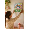 Gökkuşağı Bahçesi Boyama Tuvali – Şövalesiz Boya Seti 20x20