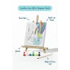 Gökkuşağı Unicorn Çocuk Boyama Tuvali – Şövaleli Eğitici Boyama Seti 20x20 cm