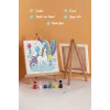 Gökkuşağı Unicorn Çocuk Boyama Tuvali – Şövaleli Eğitici Boyama Seti 20x20 cm