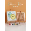 Güneş & Ay Figürlü Çocuk Boyama Tuvali – Şövaleli Boya Seti 20x20