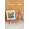 Her Zaman En Güçlü Annem Yazılı Eğitici Boyama Tuvali Şövaleli Boya Seti 20x20 cm