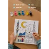 Hilal ve Mavi Kubbeli Cami Şövalesiz Boya Seti 20x20