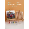 İtfaiye Aracı Boyama Tuvali – Şövaleli Boya Seti 20x20