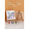 Kanatlı Unicorn Temalı Çocuk Boyama Tuvali – Şövaleli Eğitici Boyama Seti 20x20 cm
