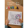 Kanatlı Unicorn Temalı Çocuk Boyama Tuvali – Şövalesiz Eğitici Boyama Seti 20x20 cm