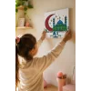 Kırmızı Hilal ve Cami Şövalesiz Boya Seti 20x20