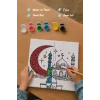 Kırmızı Hilal ve Cami Şövalesiz Boya Seti 20x20