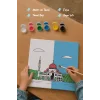 Kırmızı Kubbeli Cami Şövalesiz Boya Seti 20x20