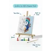 Kızaklı Penguen Temalı Çocuk Boyama Tuvali – Şövaleli Eğitici Boyama Seti 20x20 cm