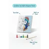 Kızaklı Penguen Temalı Çocuk Boyama Tuvali – Şövalesiz Eğitici Boyama Seti 20x20 cm