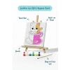 Kupa İçinde Sevimli Kedi Çocuk Boyama Tuvali – Şövaleli Boyama Seti 20x20 cm