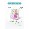 Kupa İçinde Sevimli Kedi Çocuk Boyama Tuvali – Şövalesiz Boyama Seti 20x20 cm