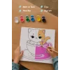 Kupa İçinde Sevimli Kedi Çocuk Boyama Tuvali – Şövalesiz Boyama Seti 20x20 cm