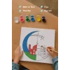 Mavi Hilal İçinde Cami Şövalesiz Boya Seti 20x20